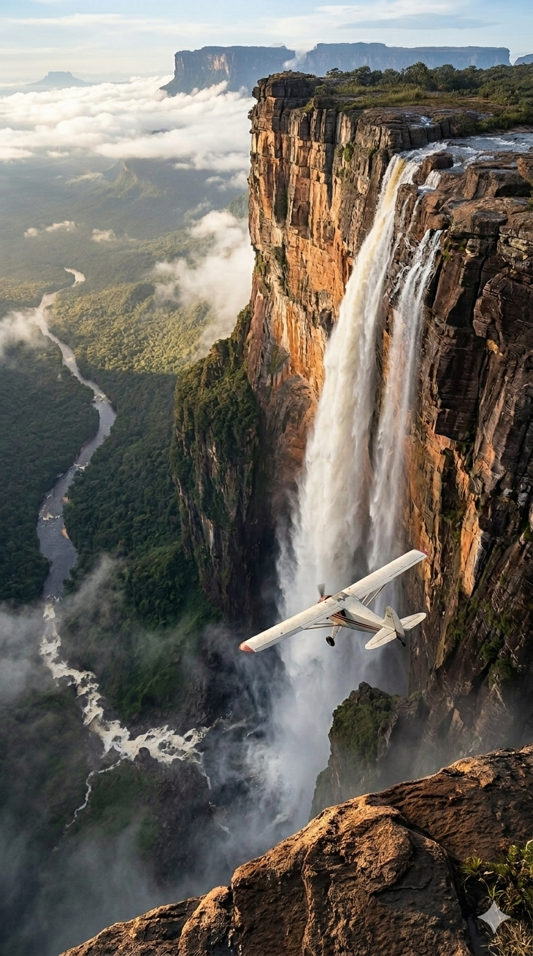 Vista aérea del Salto Ángel